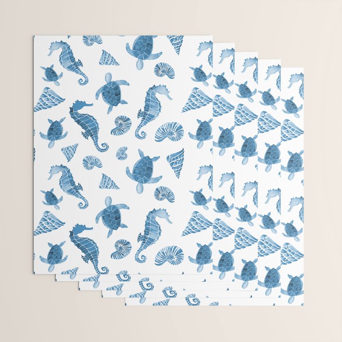 Sea Creatures | Light Blue Ocean Animals Wrapping Paper Gallery Image 3