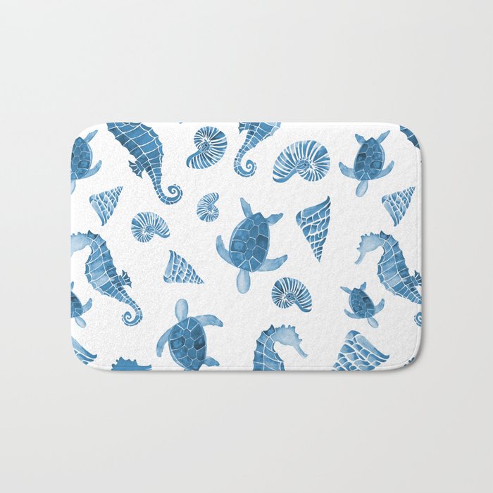 Sea Creatures | Light Blue Ocean Animals Bath Mat Gallery Image 1