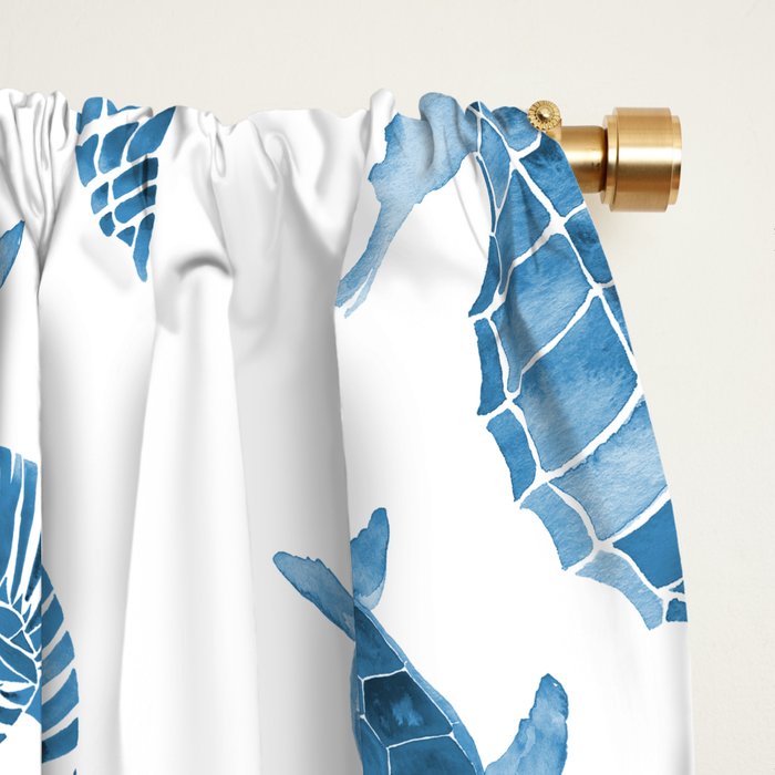 Sea Creatures | Light Blue Ocean Animals Window Curtain Gallery Image 2