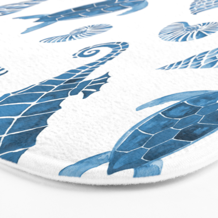 Sea Creatures | Light Blue Ocean Animals Bath Mat Gallery Image 3