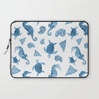 Sea Creatures | Light Blue Ocean Animals Laptop Sleeve Gallery Image 1