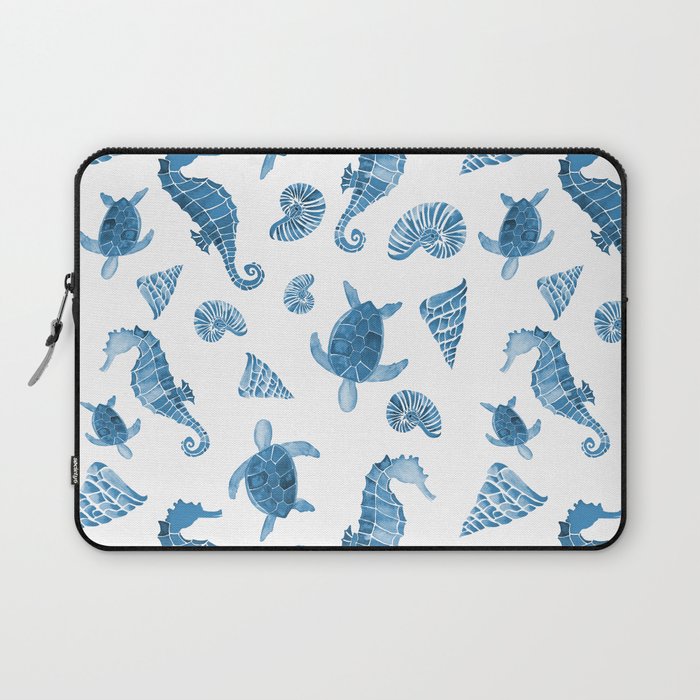 Sea Creatures | Light Blue Ocean Animals Laptop Sleeve Gallery Image 1