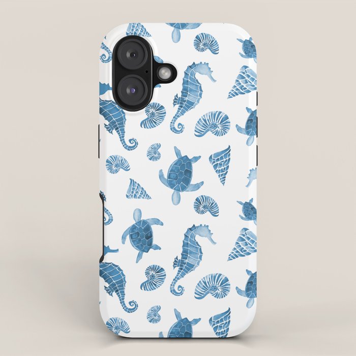 Sea Creatures | Light Blue Ocean Animals iPhone Case Gallery Image 1