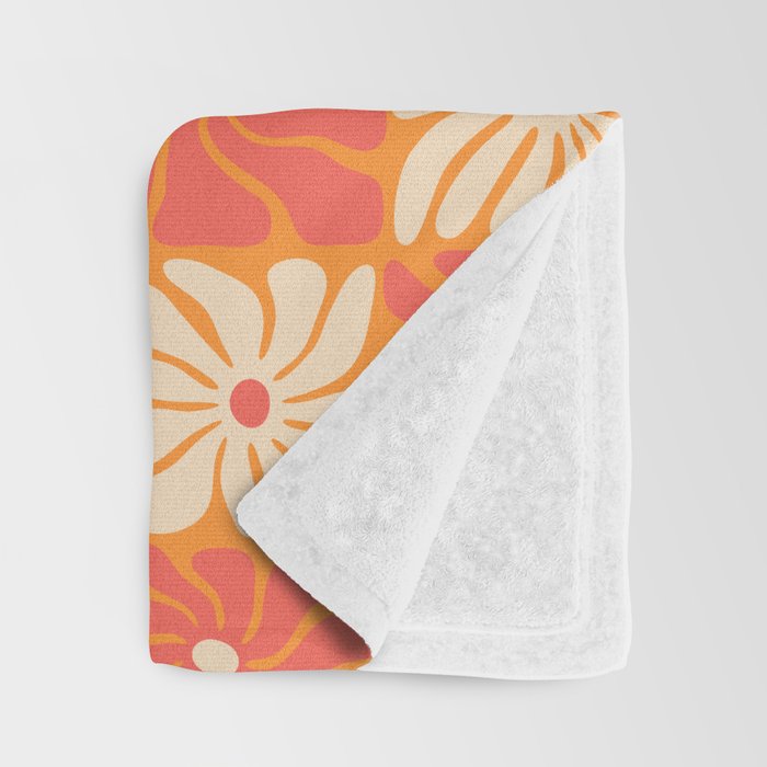 Retro checkered flower art pattern Throw Blanket Gallery Image 3