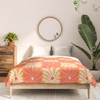 Retro checkered flower art pattern Comforter Gallery Image 3