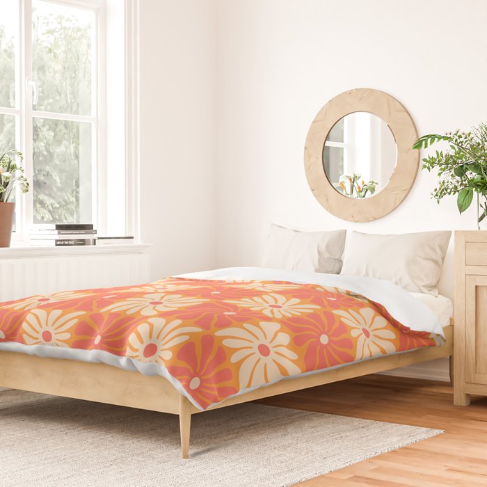 Retro checkered flower art pattern Duvet Cover Gallery Image 2
