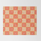 Retro checkered flower art pattern Throw Blanket Gallery Image 2