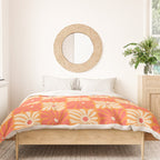 Retro checkered flower art pattern Duvet Cover Gallery Image 3