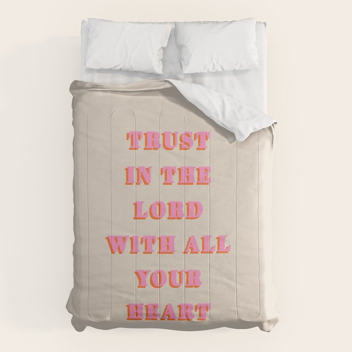 Trust In The Lord With All Your Heart Proverbs 3:5-6 Bible Verse Scripture Wall Art Christian Quote Comforter Gallery Image 6