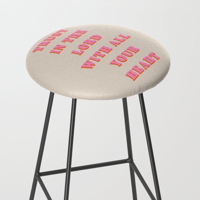 Trust In The Lord With All Your Heart Proverbs 3:5-6 Bible Verse Scripture Wall Art Christian Quote Stool Gallery Image 2