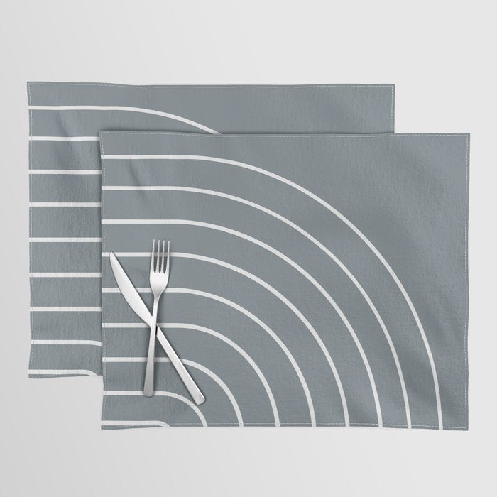 Minimal Arch XLVII Neutral Grey Blue Modern Geometric Lines Placemat Gallery Image 1