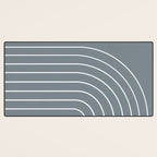Minimal Arch XLVII Neutral Grey Blue Modern Geometric Lines Desk Mat Gallery Image 3