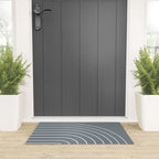 Minimal Arch XLVII Neutral Grey Blue Modern Geometric Lines Welcome Mat Gallery Image 3