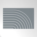 Minimal Arch XLVII Neutral Grey Blue Modern Geometric Lines Welcome Mat Gallery Image 1