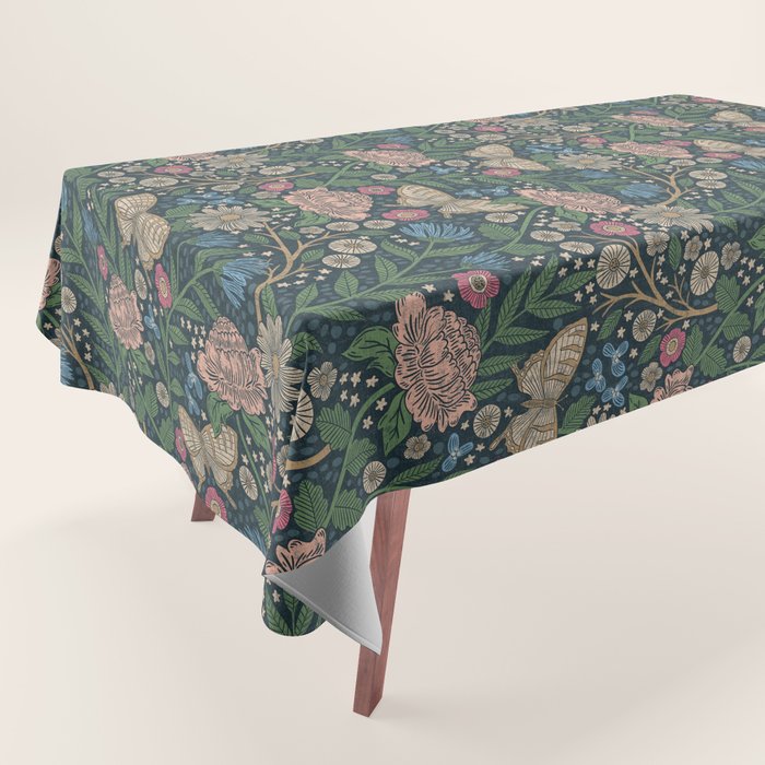 Heritage Wildflower Garden on Dark Blue Tablecloth Gallery Image 1