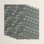 Heritage Wildflower Garden on Dark Blue Wrapping Paper Gallery Image 3