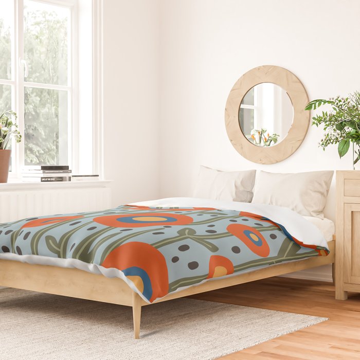 Flower Market Amsterdam, Modern Retro Flower Print Duvet Cover Gallery Image 2