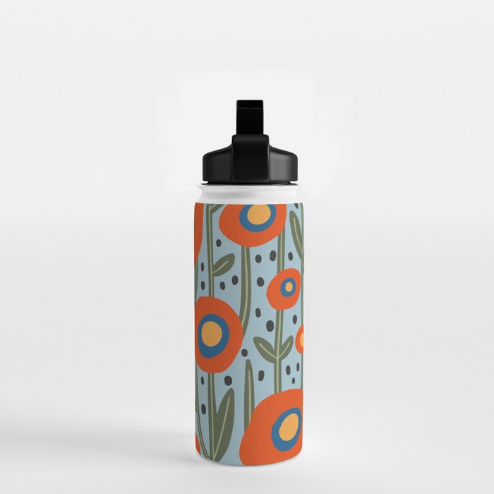 Flower Market Amsterdam, Modern Retro Flower Print Water Bottle Gallery Image 2