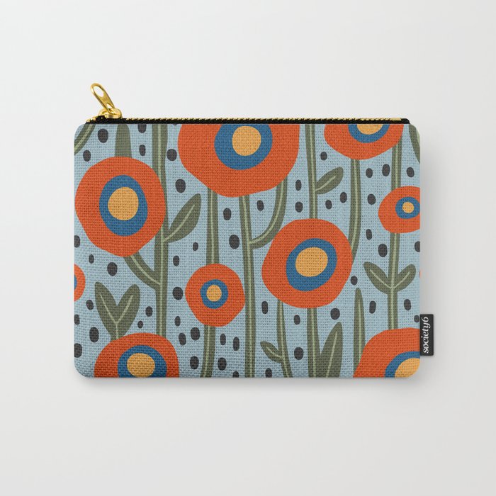 Flower Market Amsterdam, Modern Retro Flower Print Carry All Pouch Gallery Image 1