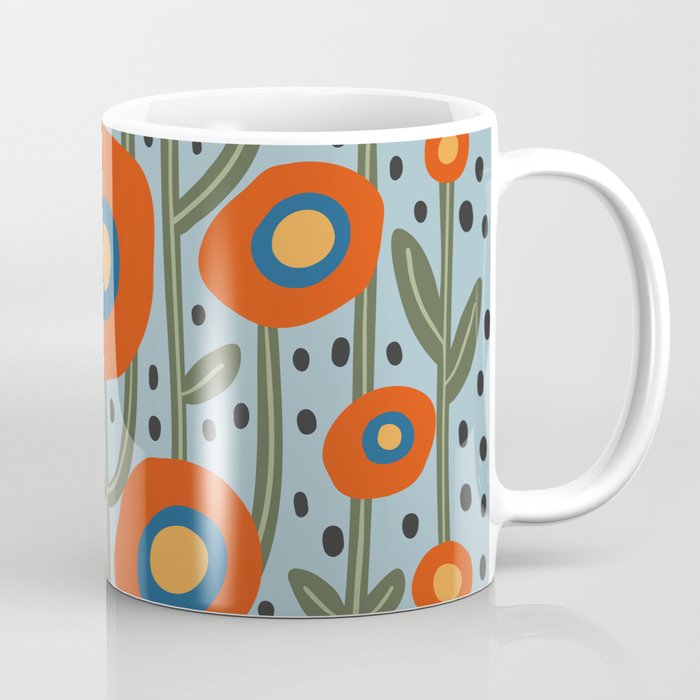 Flower Market Amsterdam, Modern Retro Flower Print Coffee Mug Gallery Image 1
