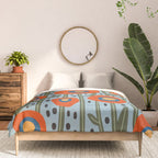 Flower Market Amsterdam, Modern Retro Flower Print Comforter Gallery Image 3