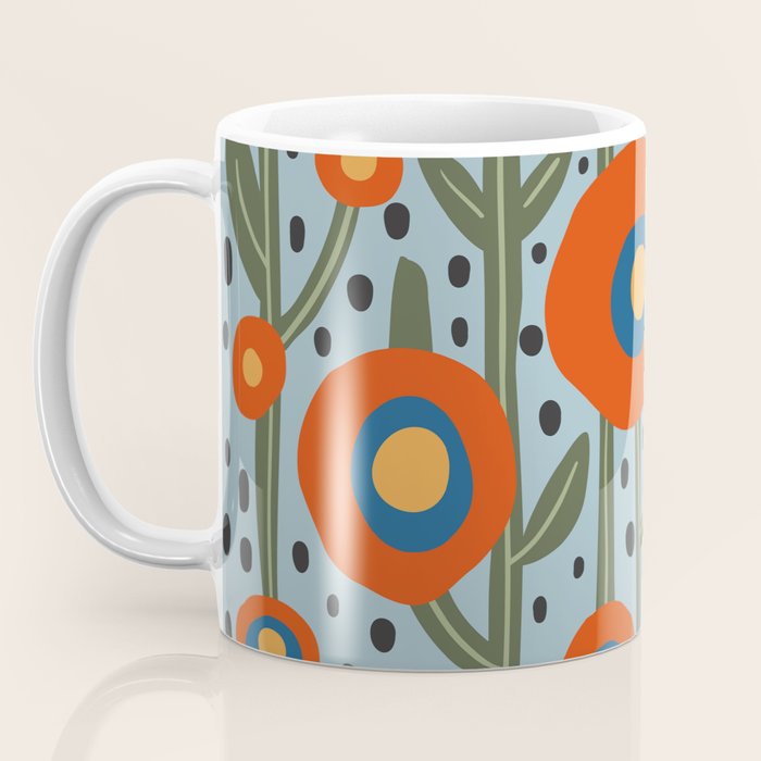 Flower Market Amsterdam, Modern Retro Flower Print Coffee Mug Gallery Image 3