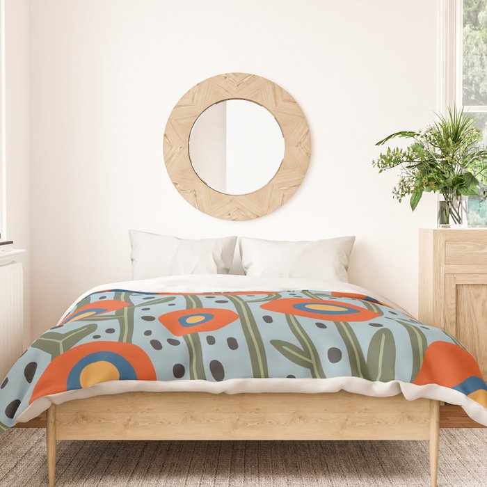 Flower Market Amsterdam, Modern Retro Flower Print Duvet Cover Gallery Image 3