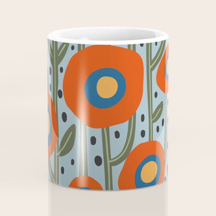 Flower Market Amsterdam, Modern Retro Flower Print Coffee Mug Gallery Image 4