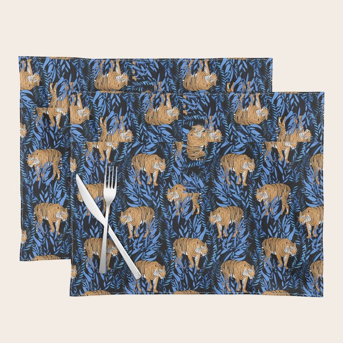 Tiger and leaf pattern Placemat Gallery Image 1