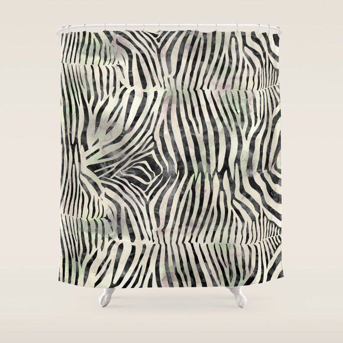Zebra Print Shower Curtain Gallery Image 1