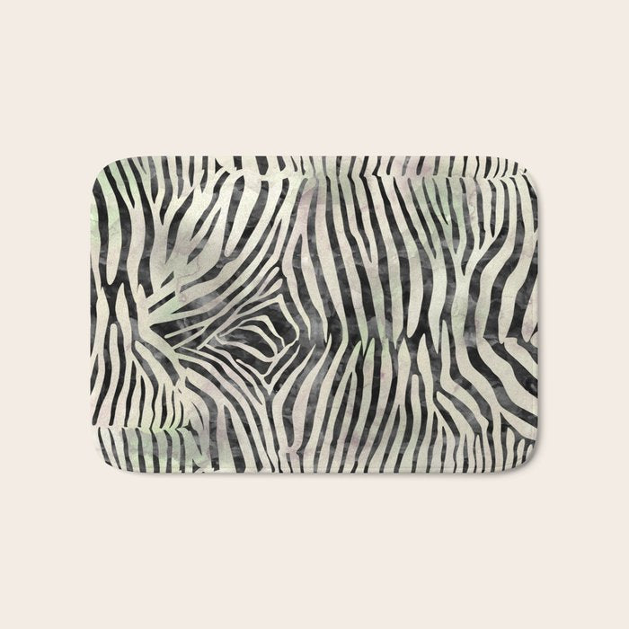 Zebra Print Bath Mat Gallery Image 1