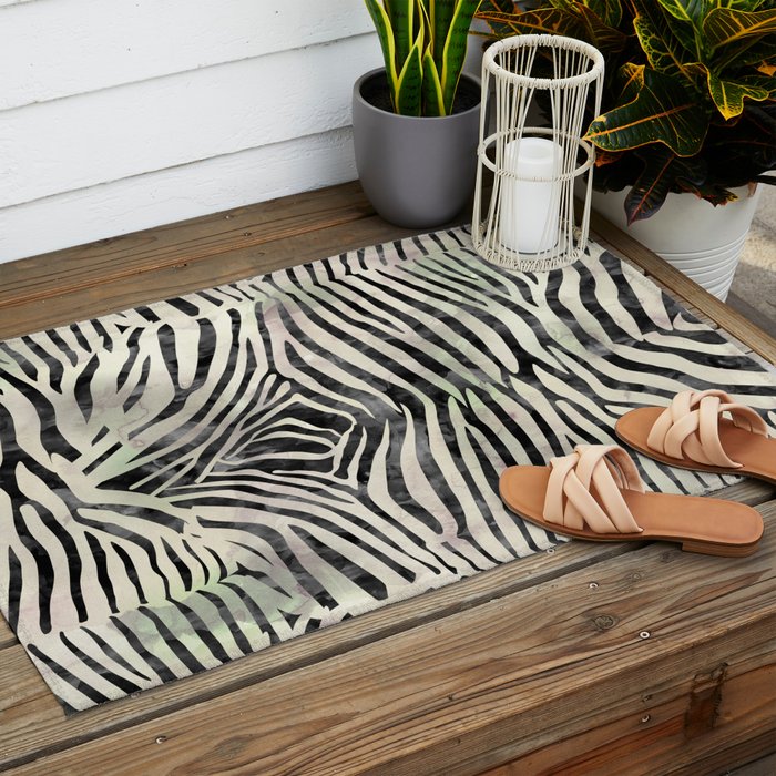Zebra Print Outdoor Rug Gallery Image 2