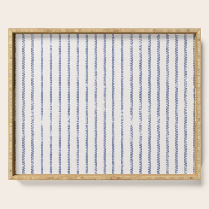 AEGEAN WIDE TICKING STRIPE Serving Tray Gallery Image 1