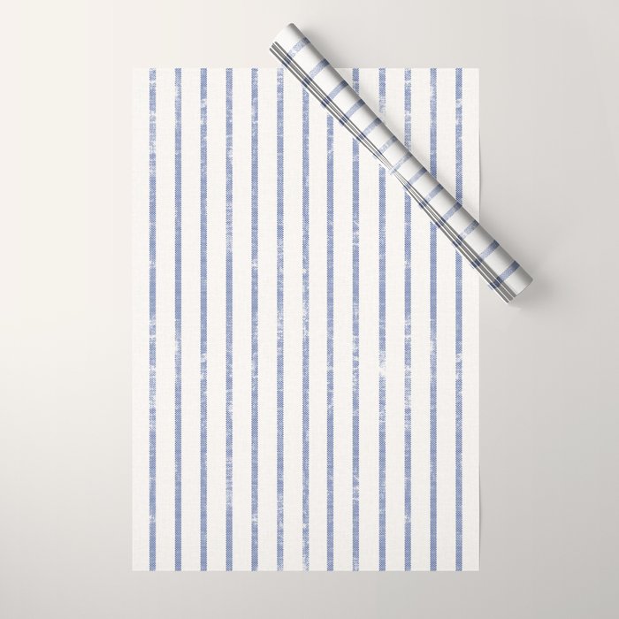 AEGEAN WIDE TICKING STRIPE Wrapping Paper Gallery Image 1