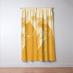 Minimalist Yellow Cat Window Curtain Gallery Image 3