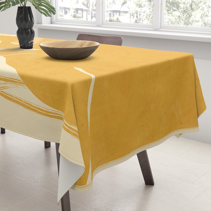 Minimalist Yellow Cat Tablecloth Gallery Image 3