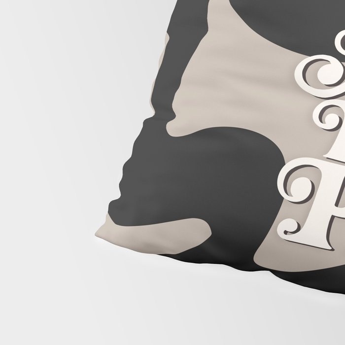 This Must Be The Place - 70s, Vintage, Retro, Abstract Pattern (Black & Beige) Pillow Sham Gallery Image 4