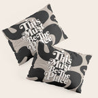 This Must Be The Place - 70s, Vintage, Retro, Abstract Pattern (Black & Beige) Pillow Sham Gallery Image 3