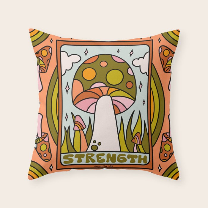 8. Strength Mushroom Throw Pillow Gallery Image 6
