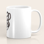 'Ink Memories' Minimalist Ink Line Drawing Abstract Black Brush Strokes Modern Funky Maze by Ejaaz Haniff Coffee Mug Gallery Image 1