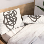 'Ink Memories' Minimalist Ink Line Drawing Abstract Black Brush Strokes Modern Funky Maze by Ejaaz Haniff Pillow Sham Gallery Image 2