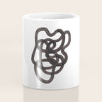 'Ink Memories' Minimalist Ink Line Drawing Abstract Black Brush Strokes Modern Funky Maze by Ejaaz Haniff Coffee Mug Gallery Image 4