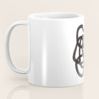 'Ink Memories' Minimalist Ink Line Drawing Abstract Black Brush Strokes Modern Funky Maze by Ejaaz Haniff Coffee Mug Gallery Image 3