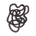 'Ink Memories' Minimalist Ink Line Drawing Abstract Black Brush Strokes Modern Funky Maze by Ejaaz Haniff Coffee Mug Gallery Image 2