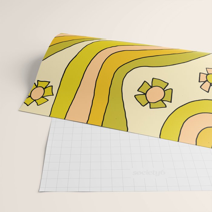 groovy rainbow flower power wallpaper vibes Wrapping Paper Gallery Image 2