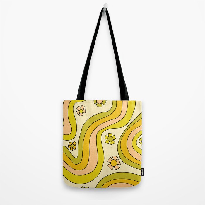 groovy rainbow flower power wallpaper vibes Tote Bag Gallery Image 2