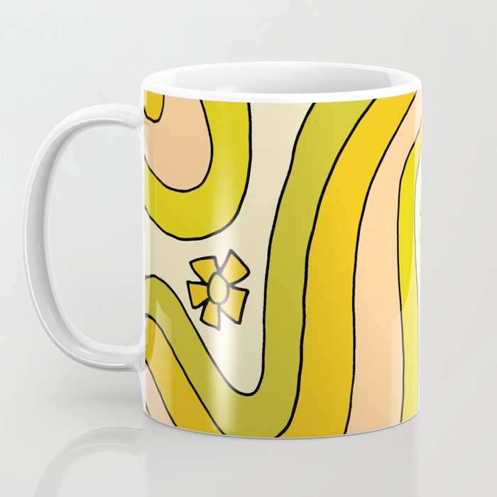 groovy rainbow flower power wallpaper vibes Coffee Mug Gallery Image 3