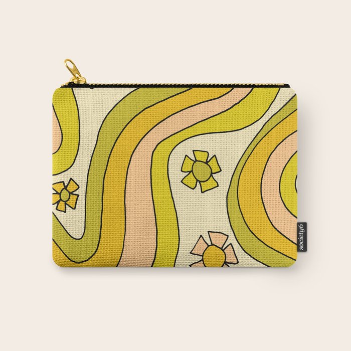 groovy rainbow flower power wallpaper vibes Carry All Pouch Gallery Image 1