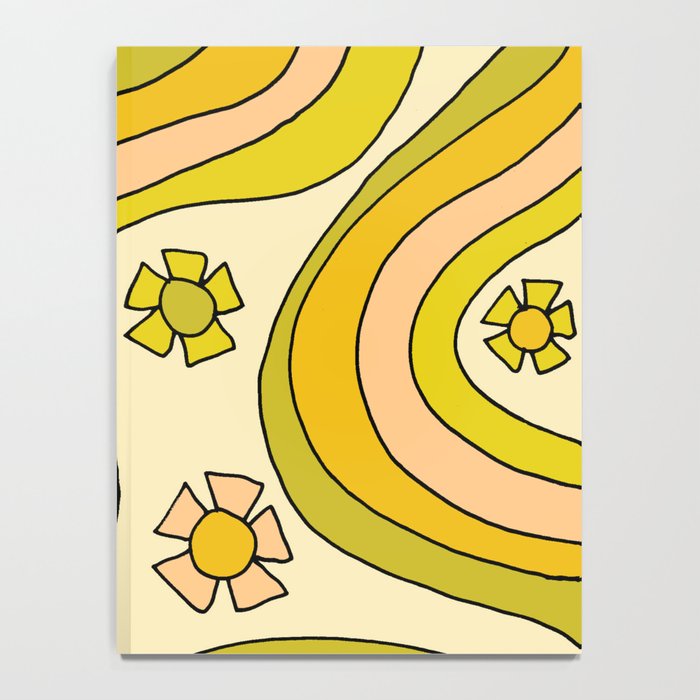 groovy rainbow flower power wallpaper vibes Notebook Gallery Image 4