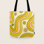 groovy rainbow flower power wallpaper vibes Tote Bag Gallery Image 1